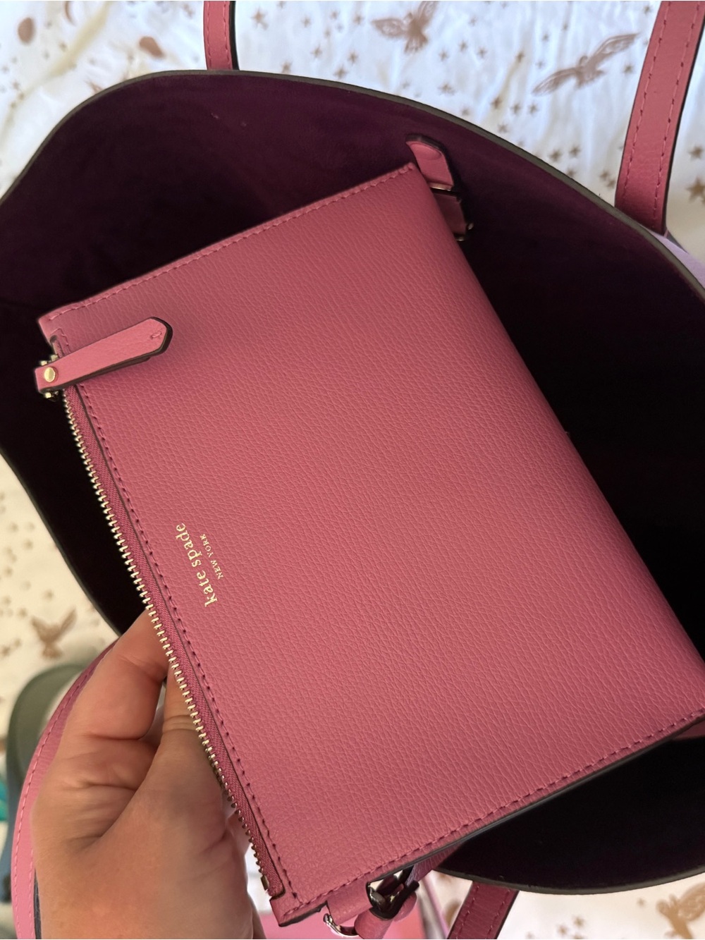 kate spade Pink Pebbled Leather Tote - Picture 2 of 4
